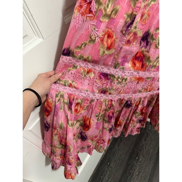 loveshackfancy Mariata Floral Lace Trim Maxi Dress Size 6 - Picture 11 of 13